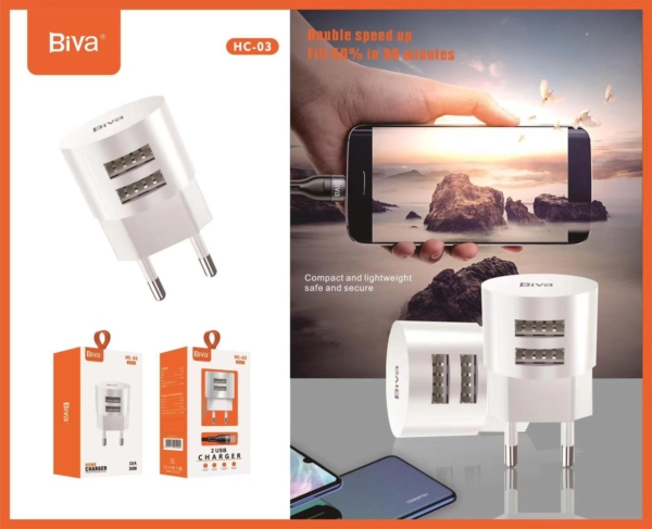 شارژر Biva HC-03 + کابل TYPE-C - Image 2