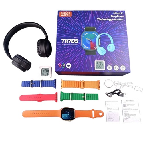 پک TK705 ساعت هوشمند هدفون ترموهیگرومتر