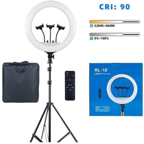 رینگ لایت 18 اینچ مدل RL-18 با سه پایه