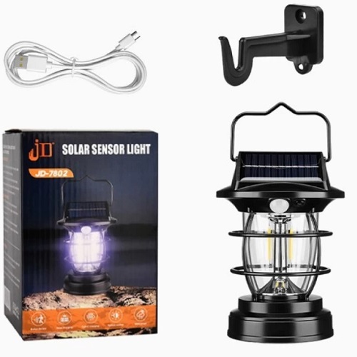 چراغ مرکزی شارژی سنسوردار خورشیدی JD-7802