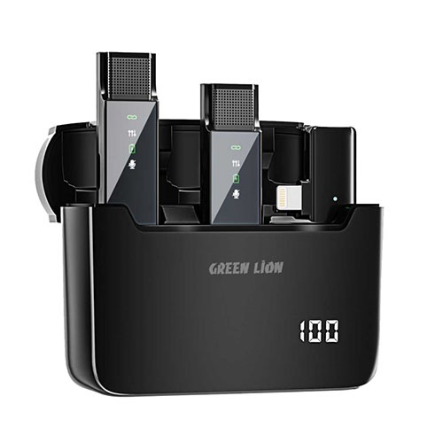 میکروفون یقهای GREEN LION 2in1 Digital Display Lightning Connector