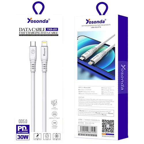 کابل شارژ تایپ سی به لایتنینگ YOSONDA J21
