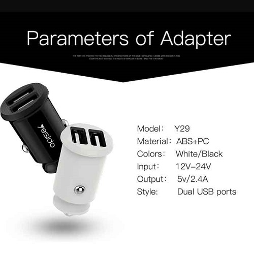 شارژر فندکی یسیدو YESIDO Y29همراه کابل Microusb - Image 2