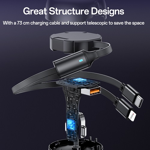 شارژر فندکی سوپر فست شارژ یسیدو YESIDO Y61 همراه کابل تایپسی و لایتنینگ - Image 2