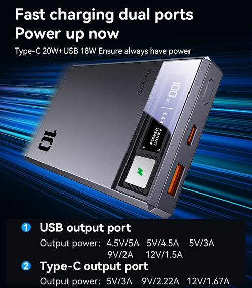 پاوربانک فست شارژ مگ سیف یسیدو YESIDO YP61 ظرفیت 10000mah - Image 4