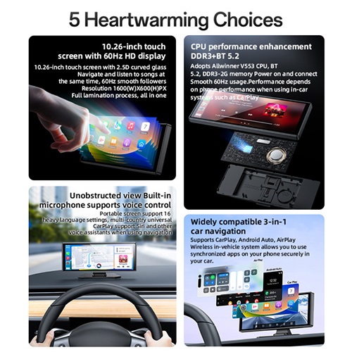 مانیتور خودرو یسیدو YESIDO KM19 با دوربین و بلوتوث - Image 2