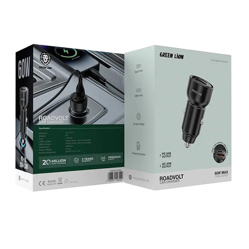 شارژر فندکی Green Lion Roadvolt 60W - Image 2